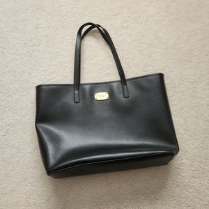 Michael Kors Black Leather Laptop Tote Bag